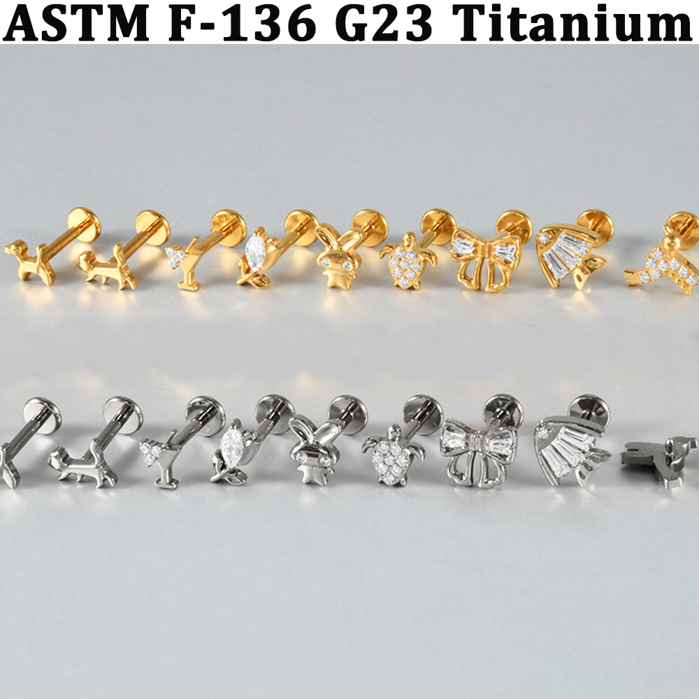 1PCTitanium Animal Flat Back c - Body Jewelry Etc のレビューと価格