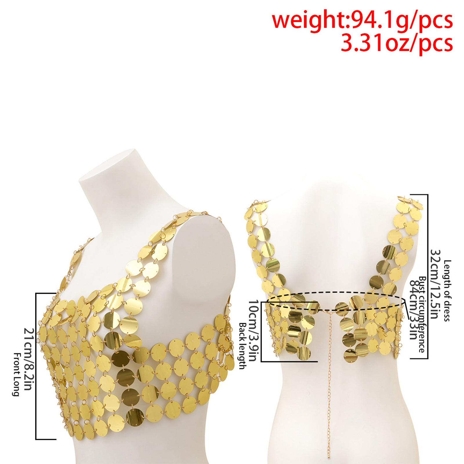 Sequin Vest Tank Tops Sparkly  - Body Jewelry Vest のレビューと価格