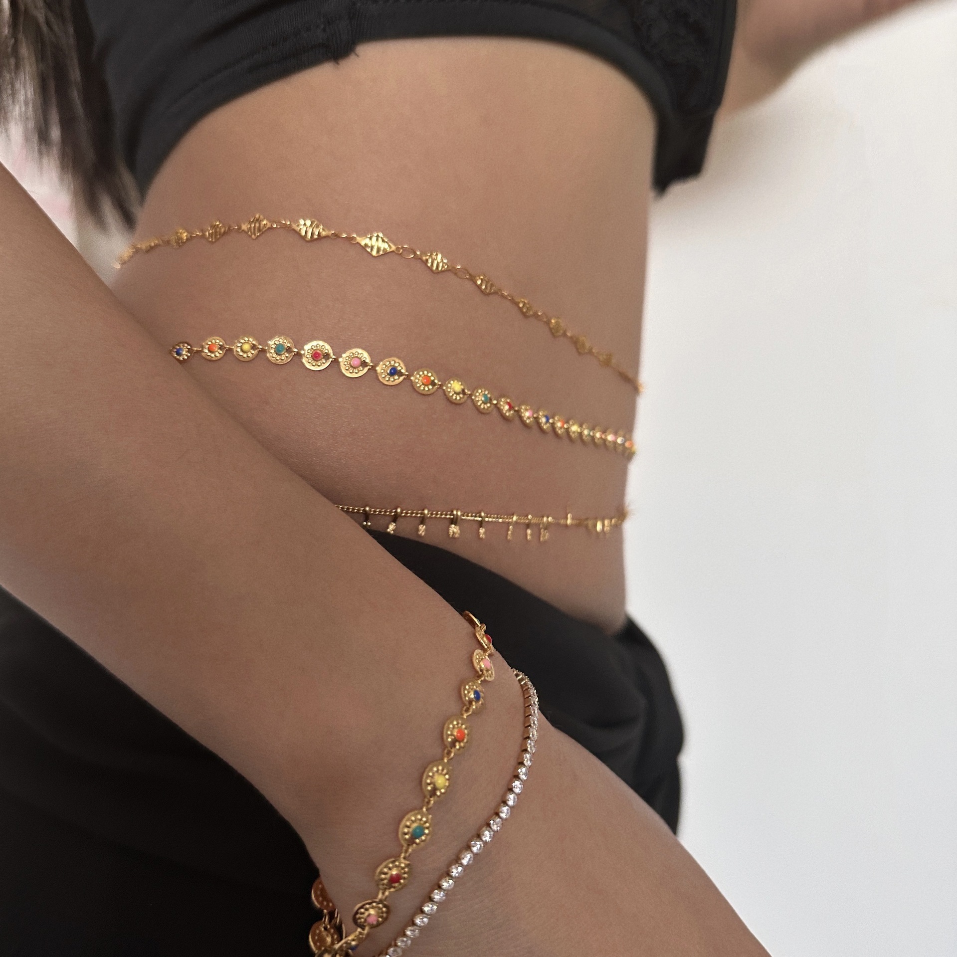 Punk Round Stainless Steel Wai - Body Jewelry Gold のレビューと価格