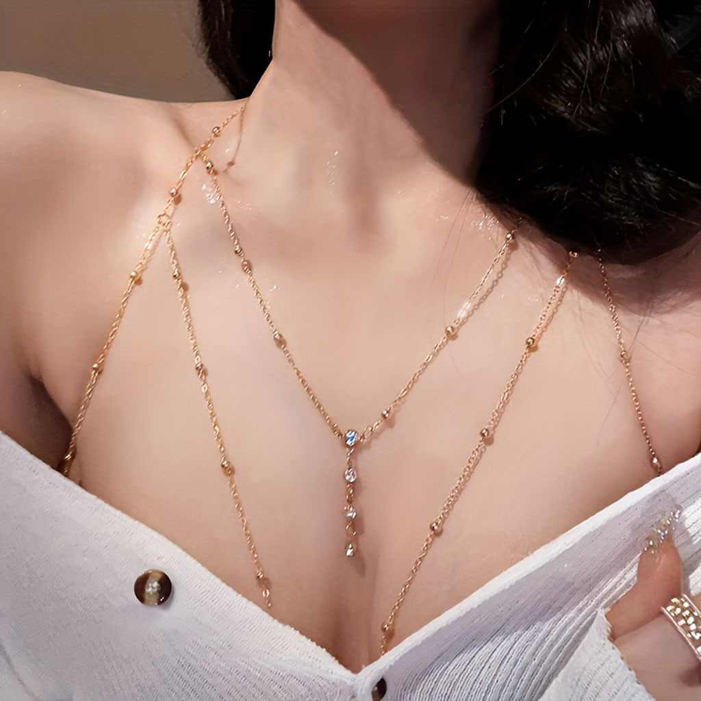 Vintage Silver Color Beaded Cr - Body Jewelry Harness のレビューと価格