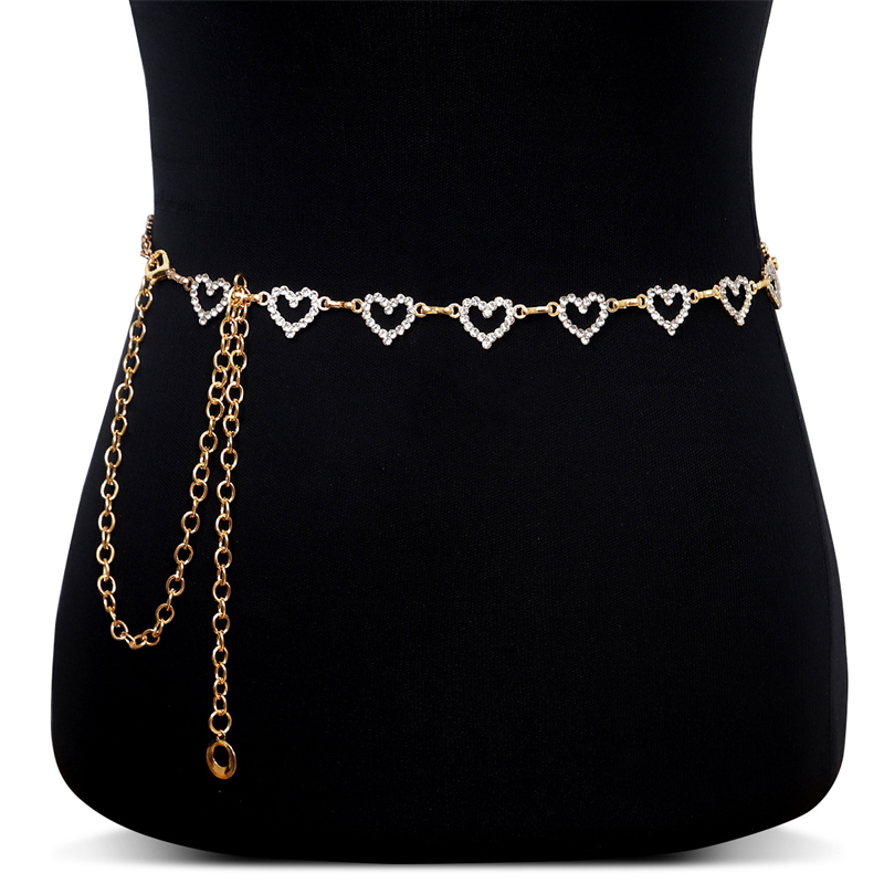 Fashion Rhinestone Heart Waist - Body Jewelry Women のレビューと価格
