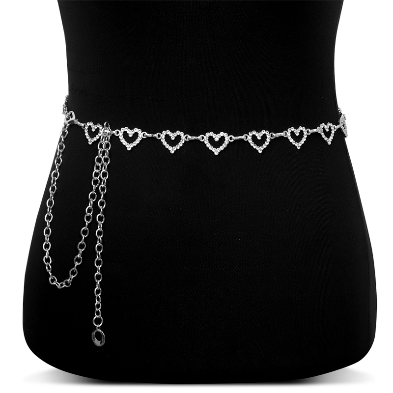 Fashion Rhinestone Heart Waist - Body Jewelry Women のレビューと価格