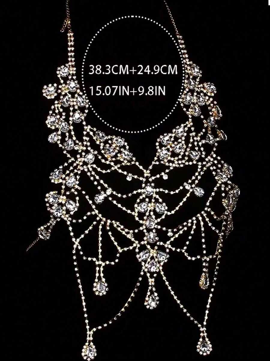 Rhinestone Body Chain Bra Neck - Body Jewelry Women のレビューと価格