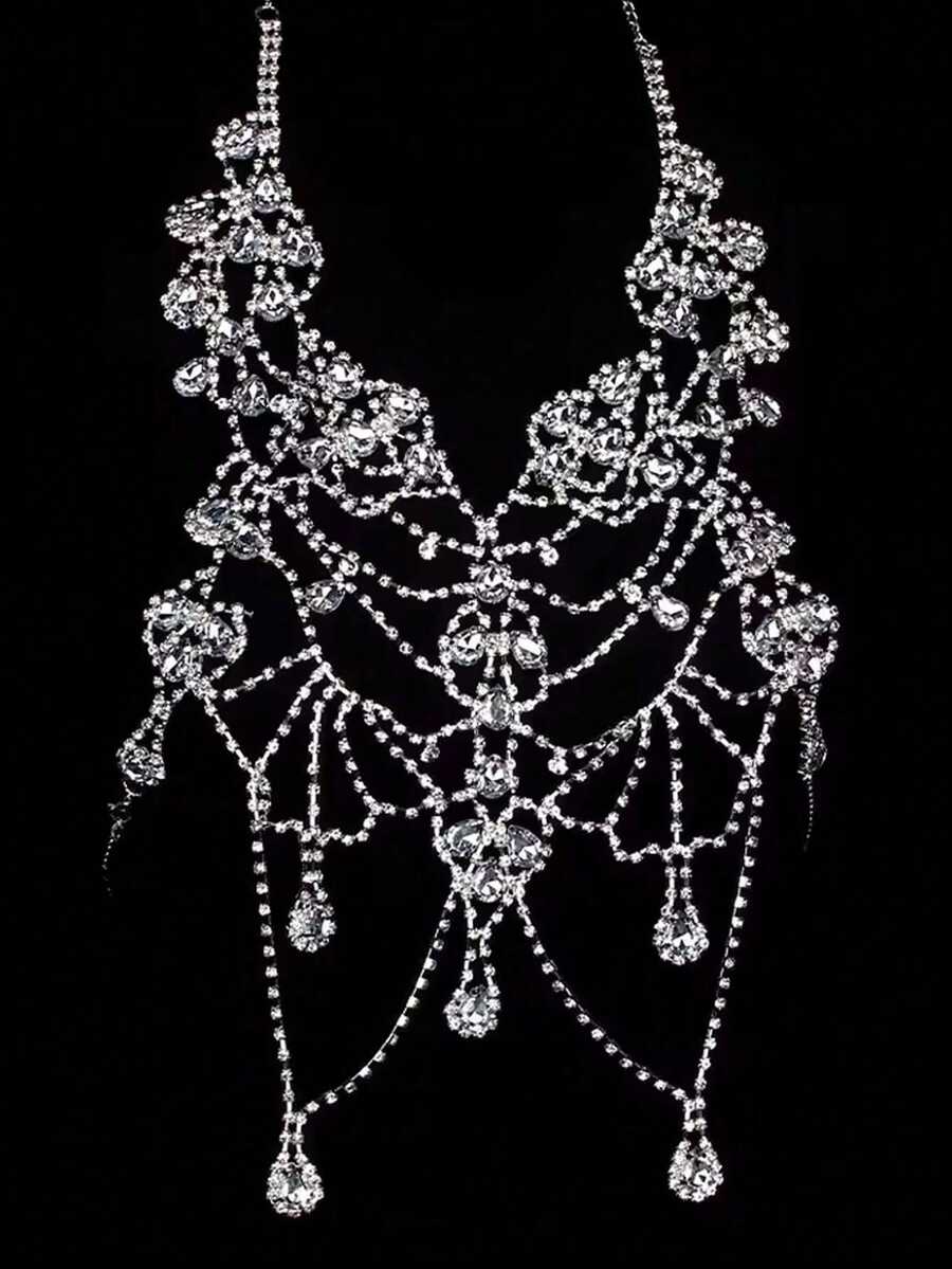 Rhinestone Body Chain Bra Neck - Body Jewelry Women のレビューと価格