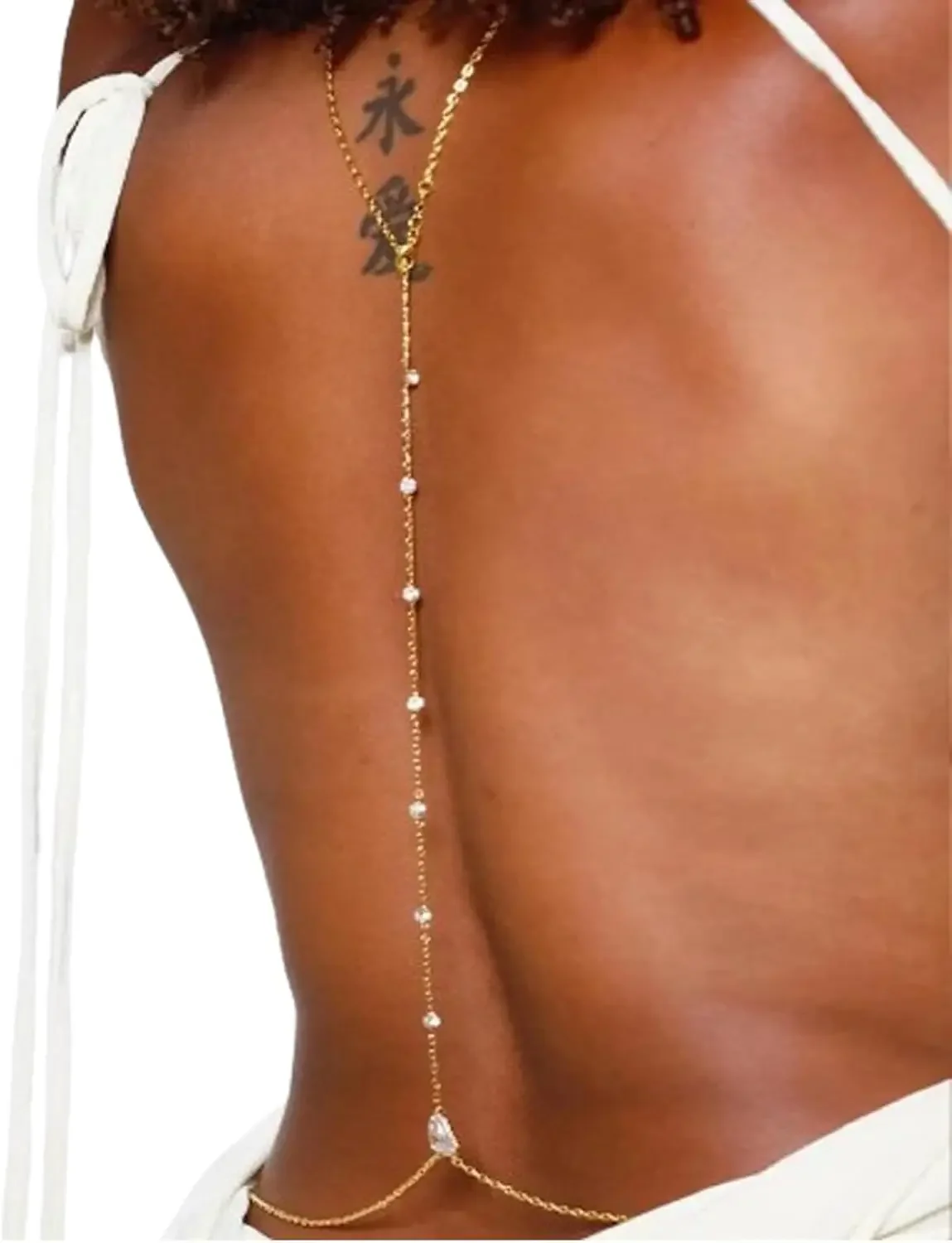 Sexy Rhinestone Back Chain Nec - Body Jewelry For Backless Dress のレビューと価格