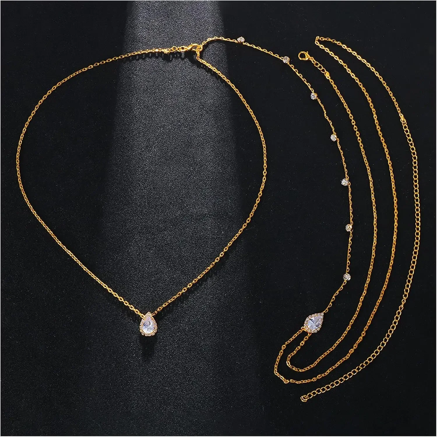 Sexy Rhinestone Back Chain Nec - Body Jewelry For Backless Dress のレビューと価格