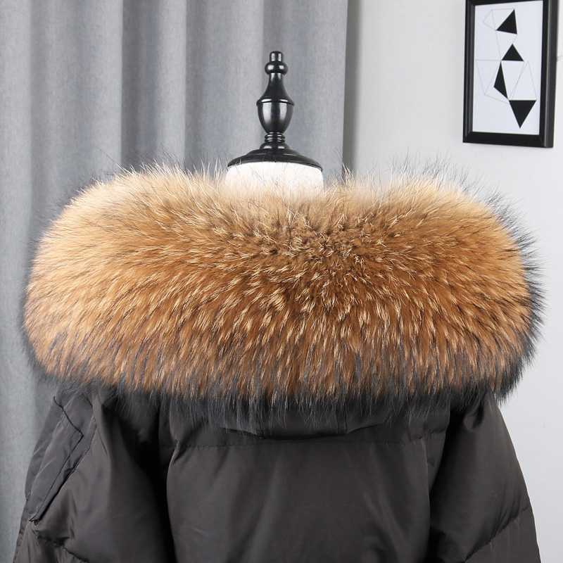 100% Real Fur Collar Coat Wint - Body Jewelry Luxury のレビューと価格