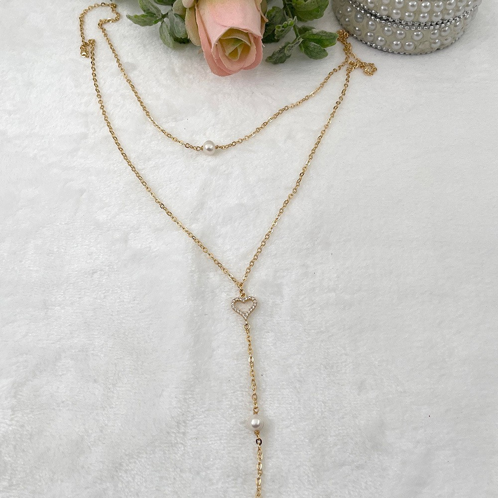 Hollow Heart Bridal Back Chain - Body Jewelry For Backless Dress のレビューと価格