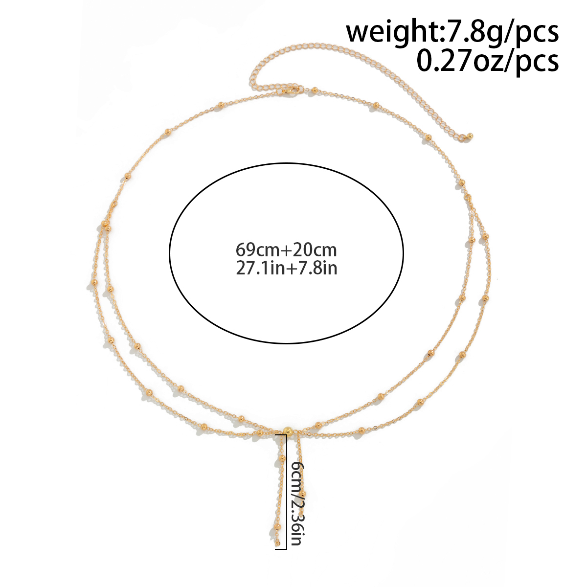 KunJoe Multilayer Gold Color T - Body Jewelry Gold のレビューと価格