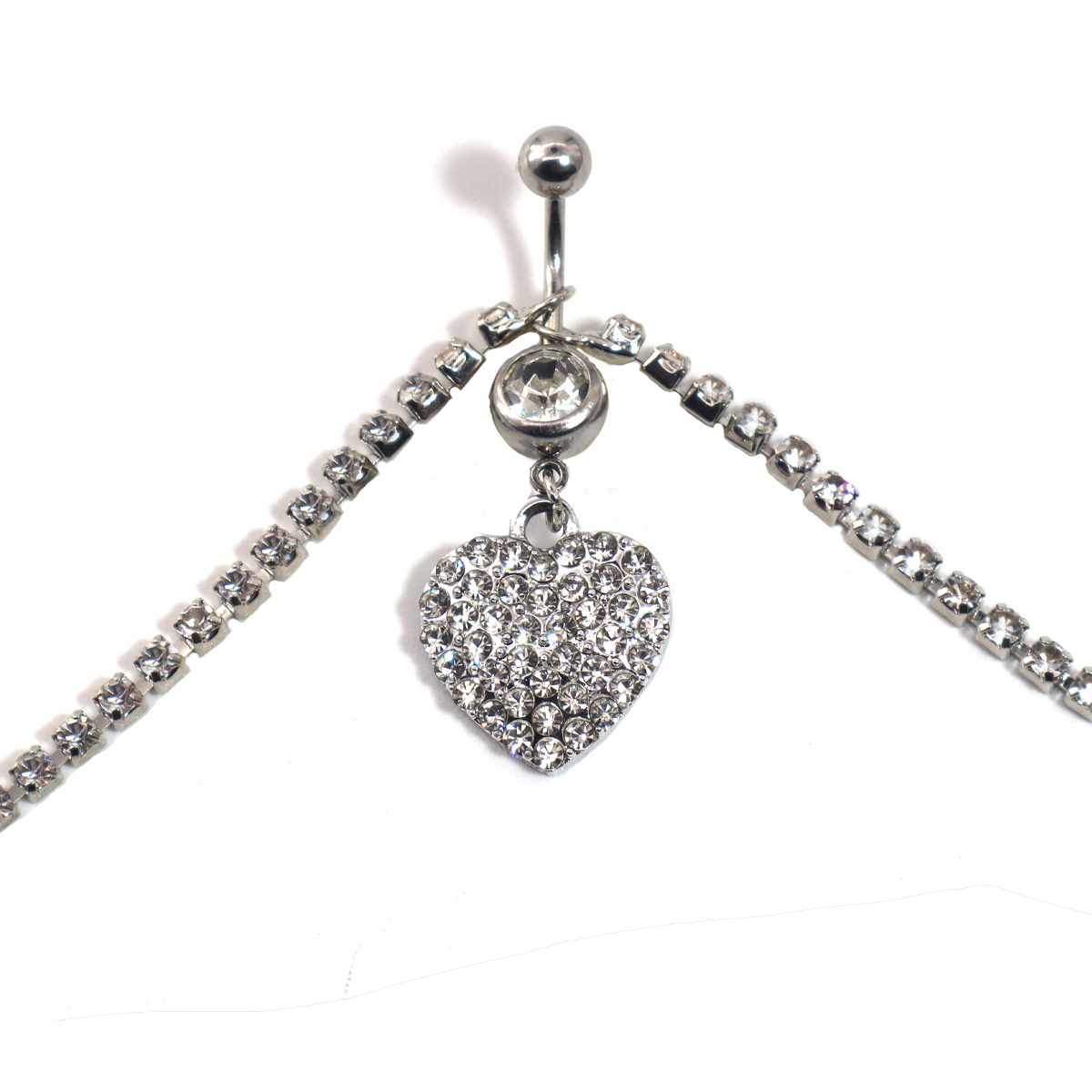 Cross Heart Rhinestone Belly B - Body Jewelry Rings のレビューと価格