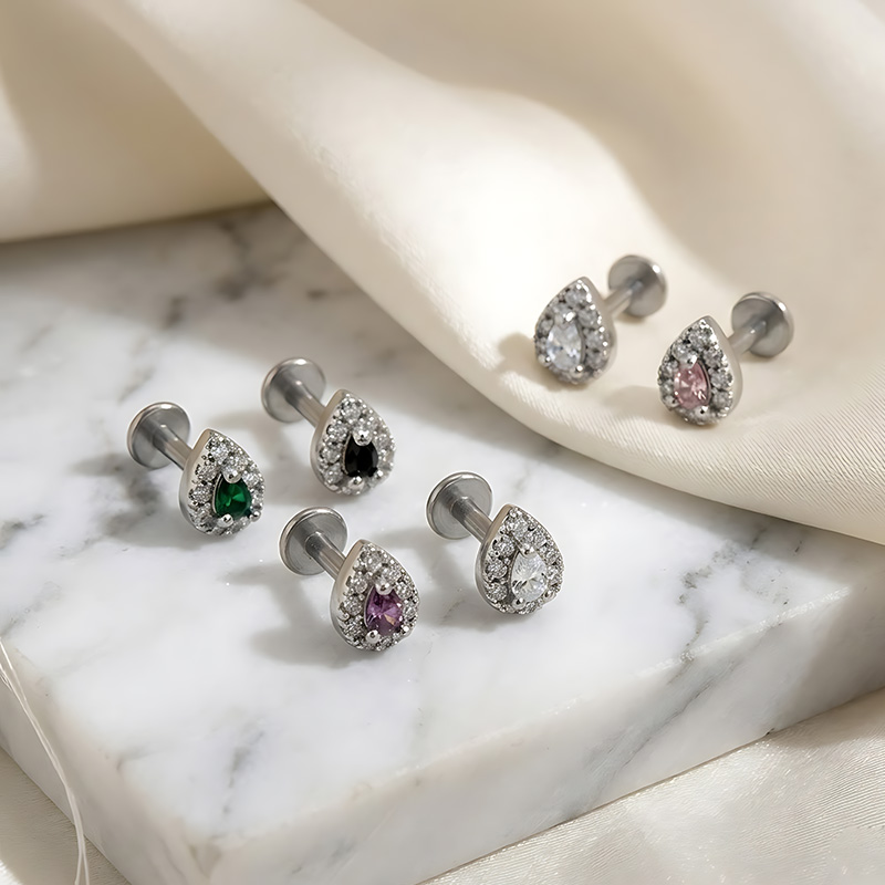 316L Stainless Steel Labret St - Body Jewelry Back のレビューと価格