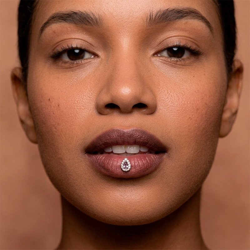 316L Stainless Steel Labret St - Body Jewelry Back のレビューと価格