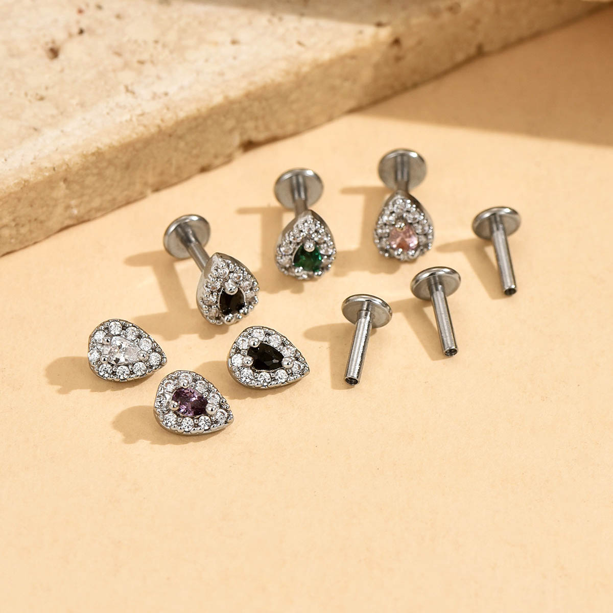 316L Stainless Steel Labret St - Body Jewelry Back のレビューと価格
