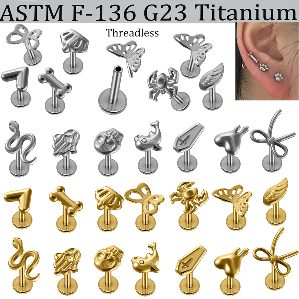 2/1Pcs G23 Solid Titanium Thre - Body Jewelry Etc のレビューと価格