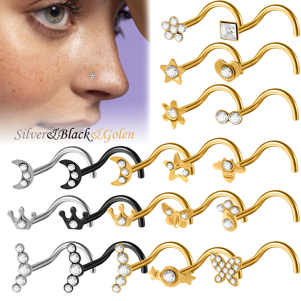 1-15PCS Surgical Steel Nose St - Body Jewelry Etc のレビューと価格