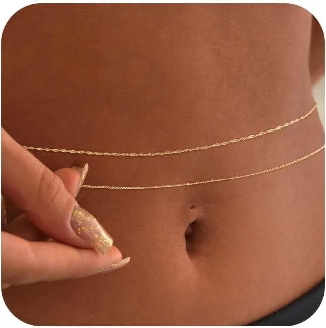 14k Gold Plated 26-33Inch Adju - Body Jewelry Gold Plated のレビューと価格