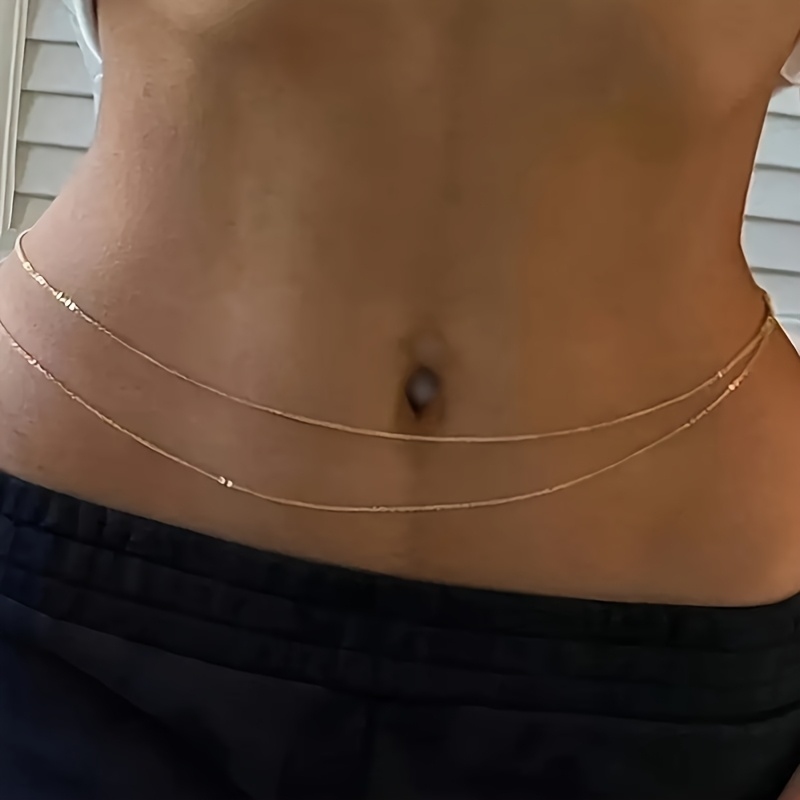 1Double-layer gold metal waist - Body Jewelry Gold のレビューと価格
