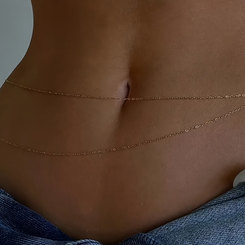 1Double-layer gold metal waist - Body Jewelry Gold のレビューと価格