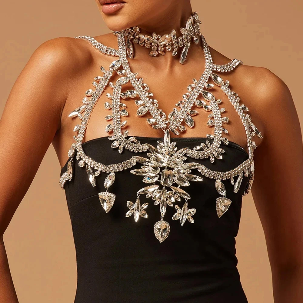 Summer Exaggerated Crystal Bra - Body Jewelry Vest のレビューと価格