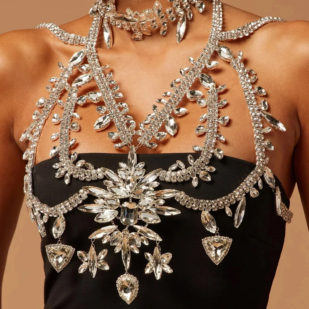 Summer Exaggerated Crystal Bra - Body Jewelry Vest のレビューと価格