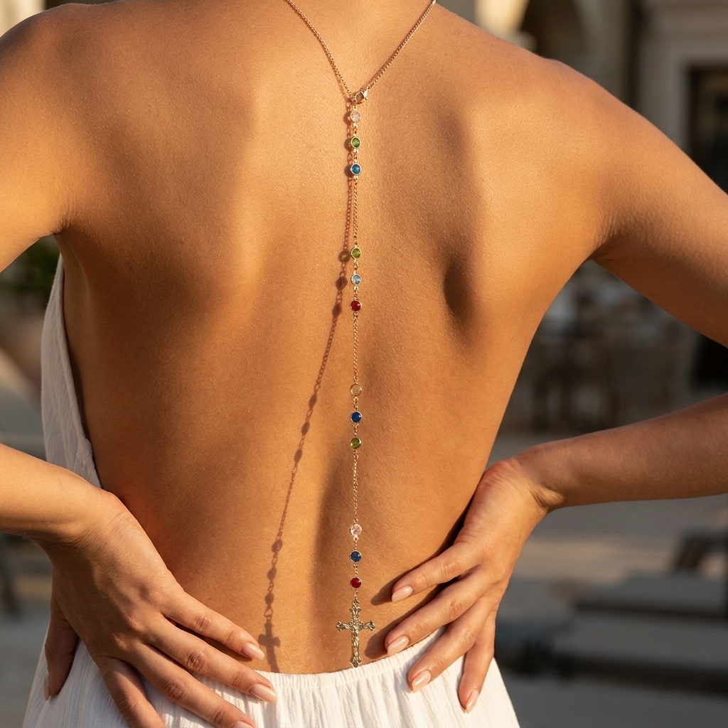 Minimalist Cross Crystal Back  - Body Jewelry Back のレビューと価格