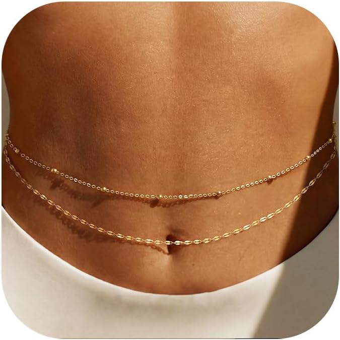 14K Gold Plated Waist Chain Wo - Body Jewelry Gold のレビューと価格