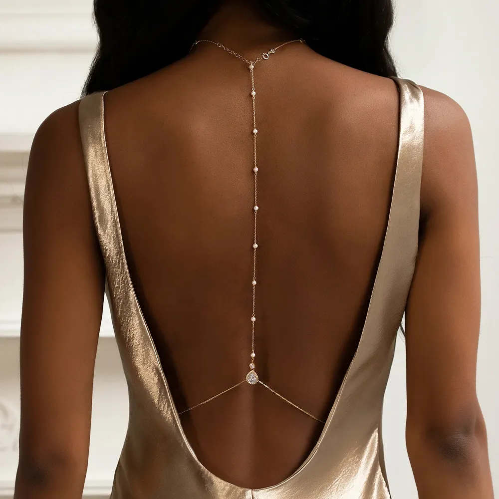 Fashion Bridal Back Chain Jewe - Body Jewelry Back のレビューと価格