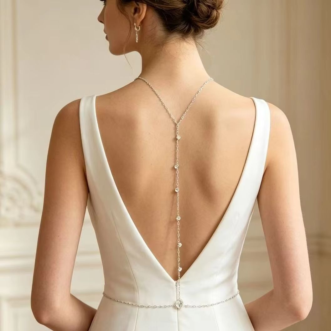 Back Body Chain Zircon Spine C - Body Jewelry Back のレビューと価格